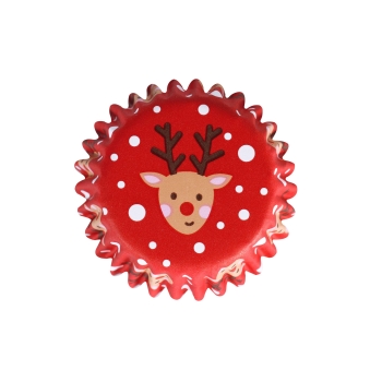 Mini Cupcake Baking Cases - Rudolph